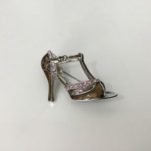 Metallic Brown High Heel Brooch